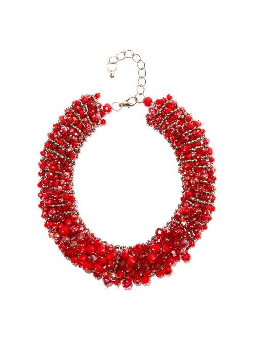 Matchesfashion.com Germanier - Upcycled Faceted-bead Choker - Womens - Red