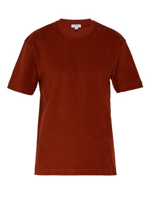 Matchesfashion.com Sunspel - Organic Cotton Towelling T Shirt - Mens - Red