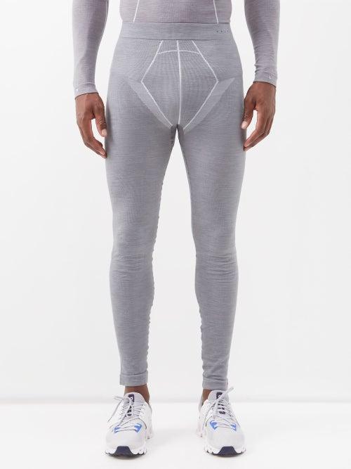 Falke Ess - Wool-tech Wool-blend Leggings - Mens - Heather Grey