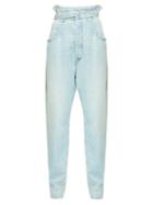 Matchesfashion.com Isabel Marant Toile - Gloria Paperbag-waist Jeans - Womens - Light Blue