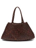 Dragon Diffusion - Santa Croce Large Woven-leather Tote Bag - Womens - Dark Brown