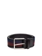 Paul Smith Leather-trimmed Striped Canvas Belt