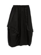 Matchesfashion.com Comme Des Garons Comme Des Garons - Ruffled Technical Sateen Skirt - Womens - Black