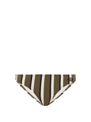 Matchesfashion.com Solid & Striped - The Rachel Striped Bikini Briefs - Womens - Green Stripe