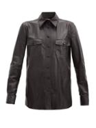 Matchesfashion.com Gabriela Hearst - John Austin Leather Shirt - Womens - Black