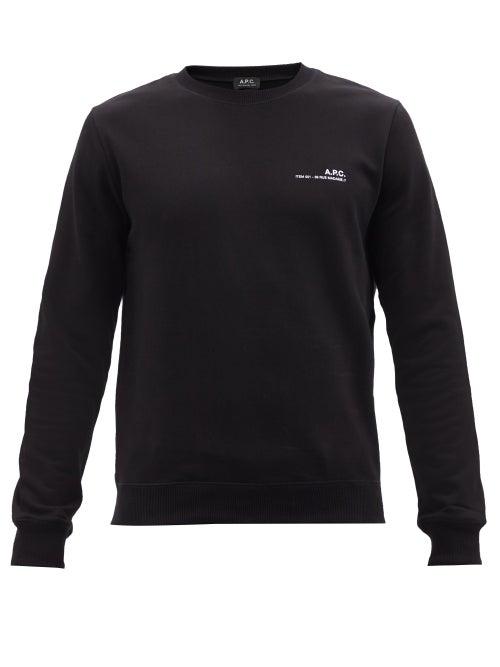 A.p.c. - Item Logo-print Cotton-jersey Sweatshirt - Mens - Black