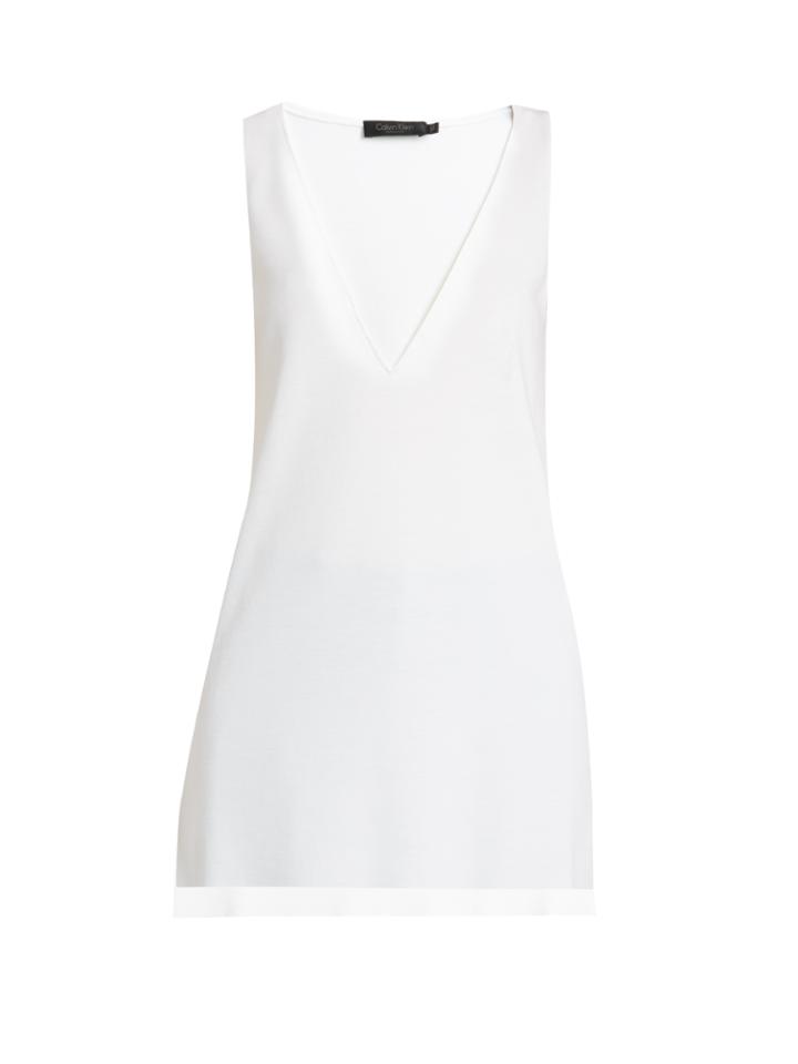 Calvin Klein Collection Dolly Deep V-neck Wool Sweater