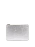 Matchesfashion.com Maison Margiela - Four Stitches Crackle-effect Leather Pouch - Mens - Silver