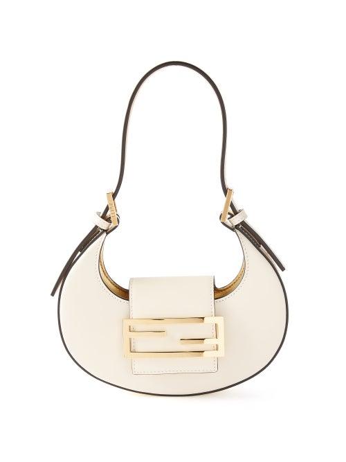 Fendi - Croissant Mini Leather Shoulder Bag - Womens - White