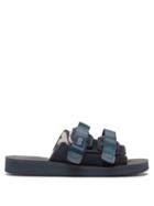 Suicoke - Moto-mab Suede And Nylon Slides - Mens - Navy
