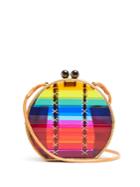 Wai Wai Jabuticaba Striped-acrylic And Rattan Bag