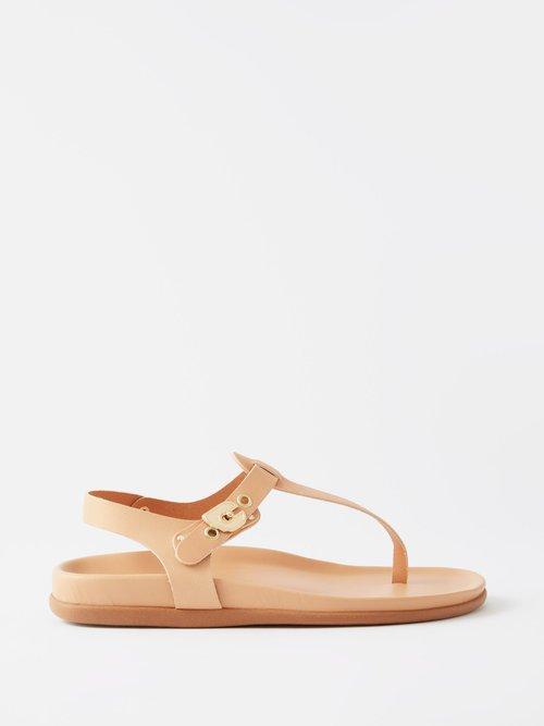 Ancient Greek Sandals - Alki T-bar Leather Sandals - Womens - Natural