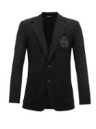 Matchesfashion.com Dolce & Gabbana - Logo-embroidered Cotton-blend Blazer - Mens - Black