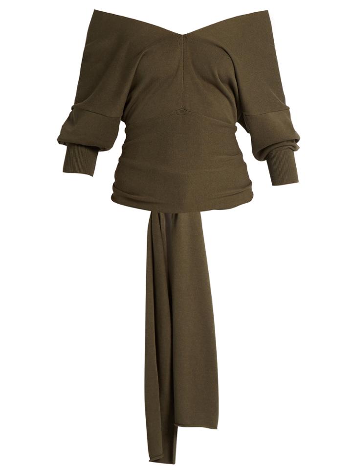Joseph Off-the-shoulder Tie-back Sweater