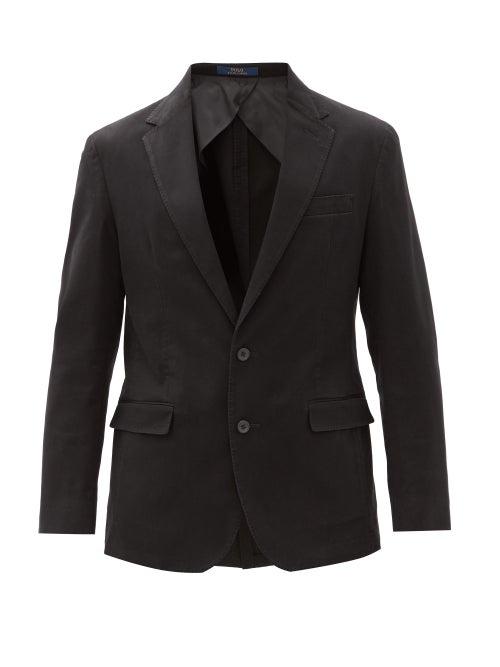 Matchesfashion.com Polo Ralph Lauren - Single-breasted Cotton-blend Blazer - Mens - Black