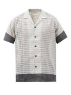 Harago - Maheshwar Sheer-check Linen-blend Shirt - Mens - Cream Multi