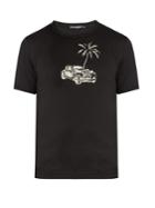 Dolce & Gabbana Palm Tree And Car-embroidered T-shirt