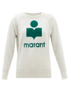 Isabel Marant Toile - Milly Flocked-logo Cotton-blend Sweatshirt - Womens - Ivory Multi