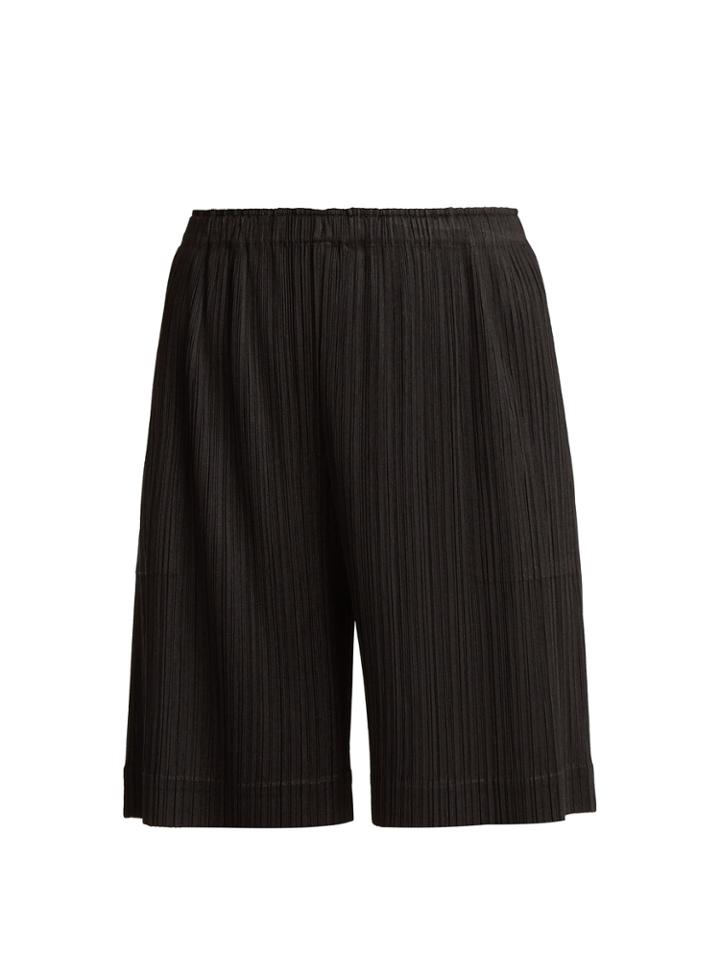 Pleats Please Issey Miyake Wide-leg Pleated Shorts