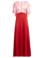 Matchesfashion.com Dodo Bar Or - Byon Plunge Neck Satin Dress - Womens - Pink Multi
