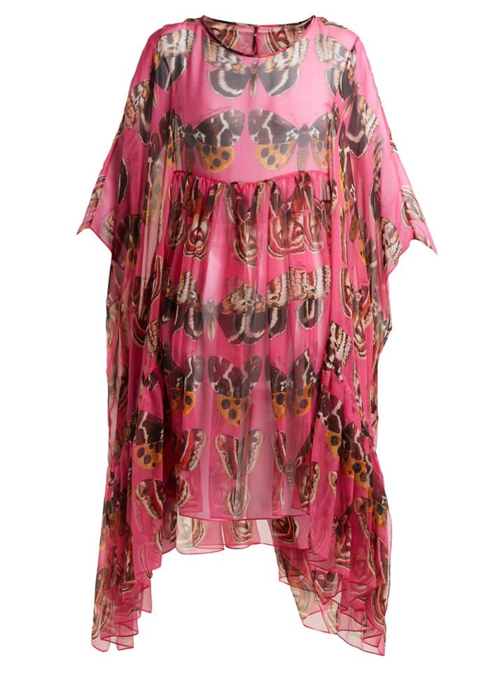 Dolce & Gabbana Butterfly-print Silk-chiffon Kaftan
