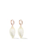 Dezso - Quartz & 18kt Rose Gold Hoop Earrings - Womens - Clear