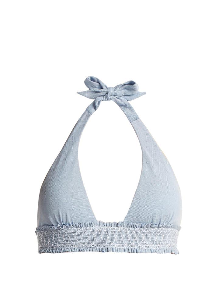 Heidi Klein Cassis Smocked Halter Bikini Top