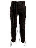 Matchesfashion.com Saint Laurent - Mid Rise Tie Waist Trousers - Womens - Black