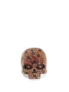 Matchesfashion.com Lynn Ban - Ombr Sapphire & Rhodium Skull Ring - Womens - Orange