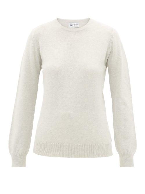 Matchesfashion.com Johnston's Of Elgin - Round-neck Cashmere Sweater - Womens - Grey