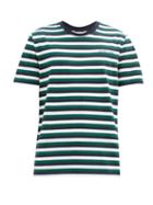 Matchesfashion.com Helmut Lang - Striped Cotton-jersey T-shirt - Mens - Green Multi