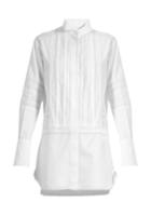 Burberry Lace-trimmed Bib-front Cotton Shirtdress