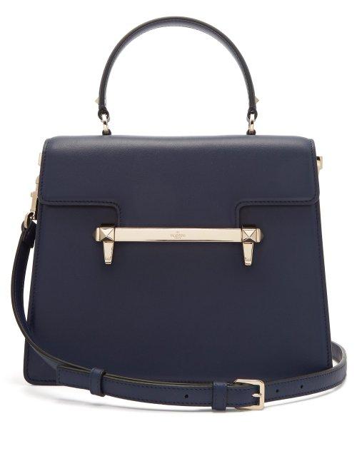 Matchesfashion.com Valentino - Uptown Leather Top Handle Bag - Womens - Navy