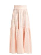 Matchesfashion.com Mara Hoffman - Carmen Tiered Plaid Cotton Maxi Skirt - Womens - Pink