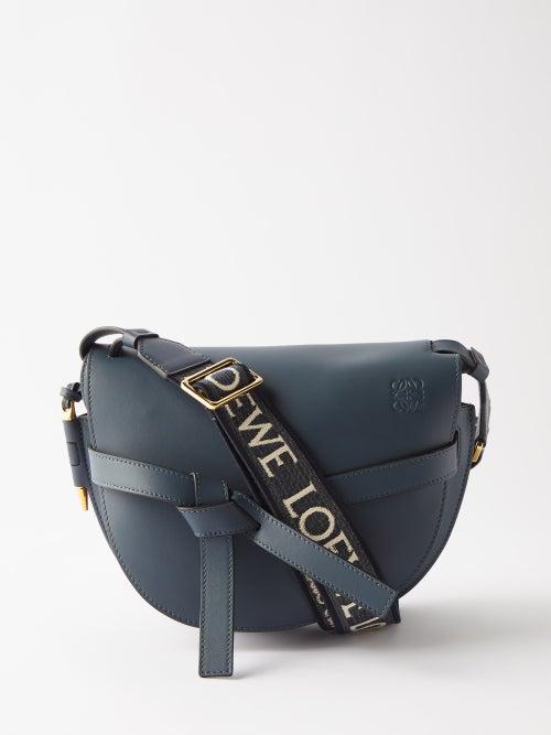 Loewe - Gate Small Leather Cross-body Bag - Womens - Navy