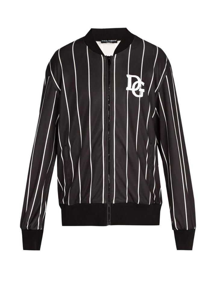 Dolce & Gabbana Varsity Striped Bomber Jacket