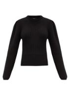 Matchesfashion.com Lemaire - Balloon-sleeve Ribbed Wool Sweater - Womens - Black