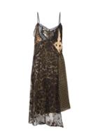 Matchesfashion.com Preen By Thornton Bregazzi - Leah Velvet And Lace Panel Slip Dress - Womens - Black Multi