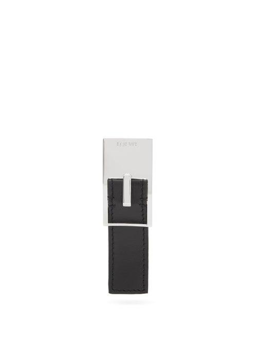 Matchesfashion.com Loewe - Leather Belt Buckle Single Earring - Womens - Black
