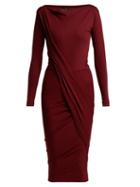 Matchesfashion.com Vivienne Westwood Anglomania - Vian Draped Jersey Dress - Womens - Burgundy
