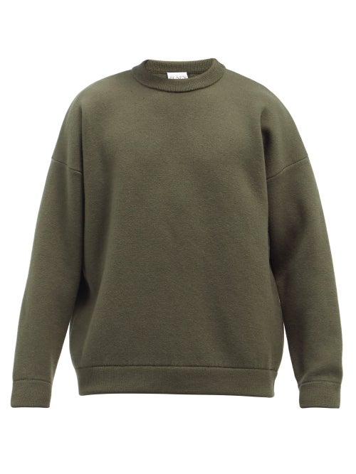 Mens Rtw Raey - Crew-neck Wool-blend Sweater - Mens - Dark Khaki