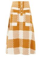 Matchesfashion.com Ace & Jig - Maisie Checked Cotton A Line Skirt - Womens - Beige Multi