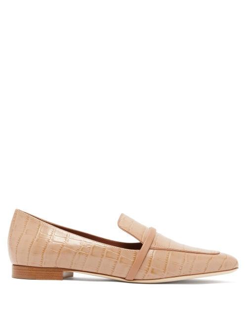 Matchesfashion.com Malone Souliers - Jane Crocodile-effect Leather Loafers - Womens - Tan