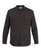 Saint Laurent Chest-pocket Crinkled-cotton Shirt