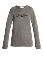 Matchesfashion.com Rodarte - Radarte Cotton Sweatshirt - Womens - Grey