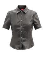 Staud - Joan Faux-leather Shirt - Womens - Black