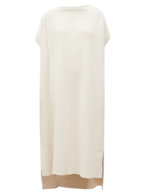 Matchesfashion.com The Row - Capri Stepped-hem Jersey Midi Dress - Womens - Ivory