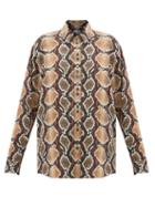 Matchesfashion.com Burberry - Carlota Snake-print Mulberry-silk Shirt - Womens - Animal
