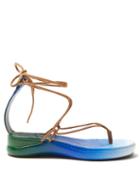 Matchesfashion.com Chlo - Degrad Leather Sandals - Womens - Blue Multi