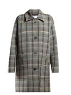 Matchesfashion.com Stella Mccartney - Oversized Checked Wool Blend Coat - Womens - Grey Multi